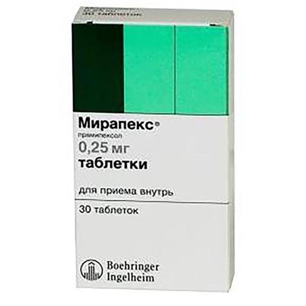 Мирапекс 0,25мг №30 табл Берингер