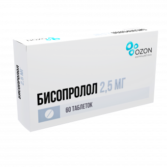 Бисопролол 2,5мг №60 табл.п.п.о. Озон
