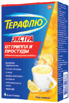 ТераФлю Экстра от гриппа и простуды №4 лимон пор.д/пригот. р-ра Глаксо Смит кляйн