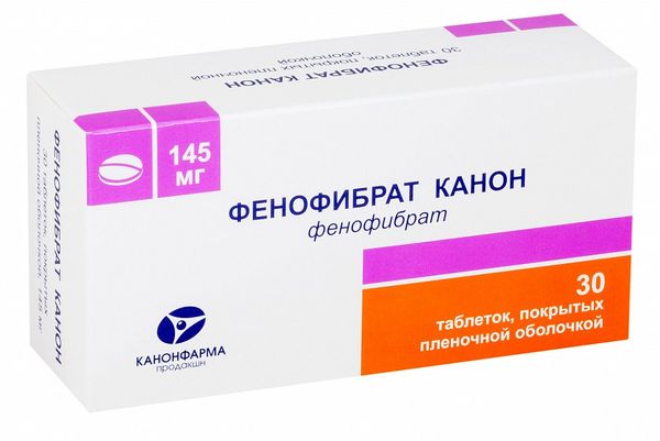 Фенофибрат Канон 145мг №30 табл. п.п.о. Канонфарма продакшн