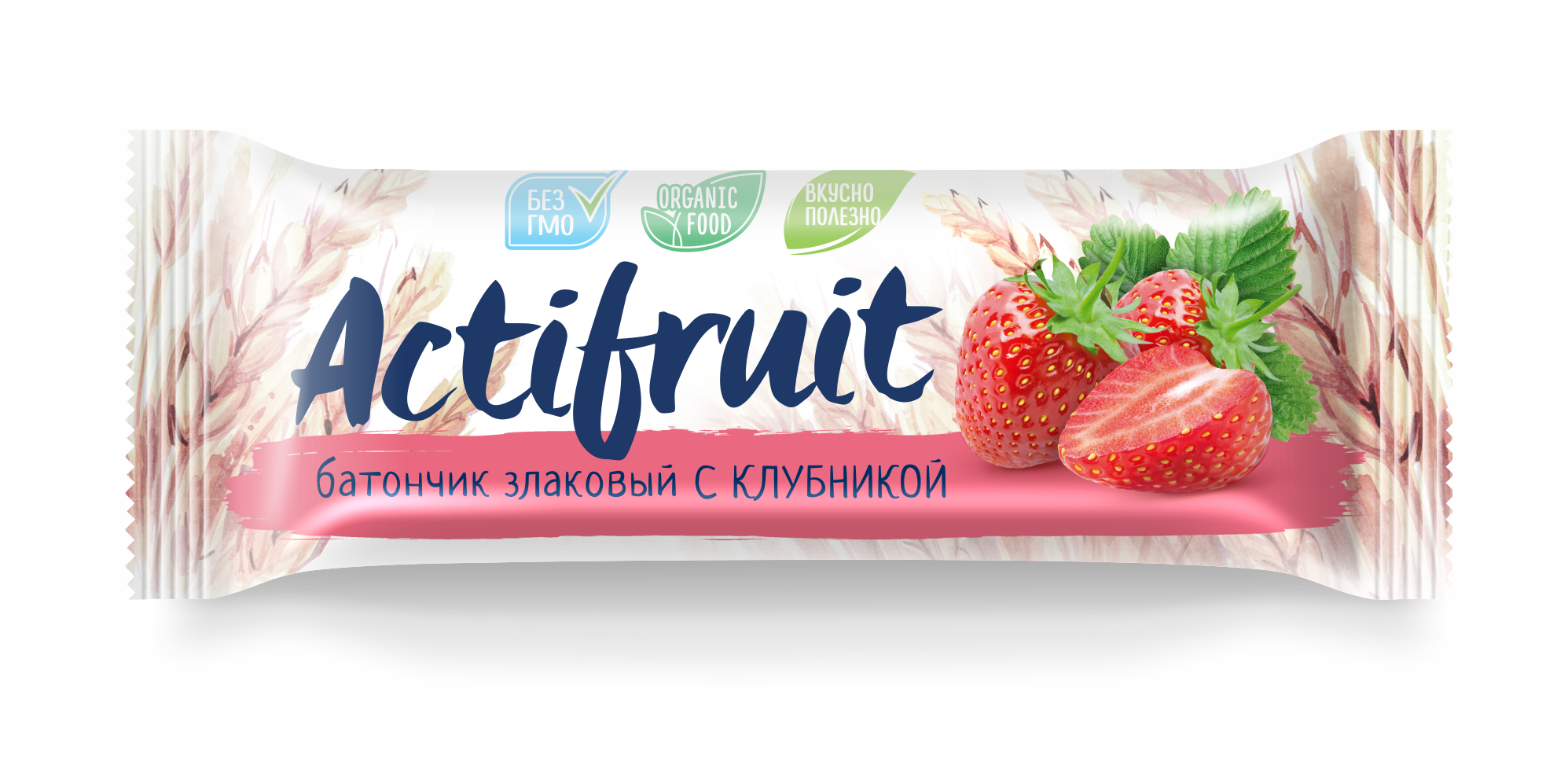 Актифрут Батончик злаковый 24г клубника Злаки на завтрак ООО/ Любятово ООО